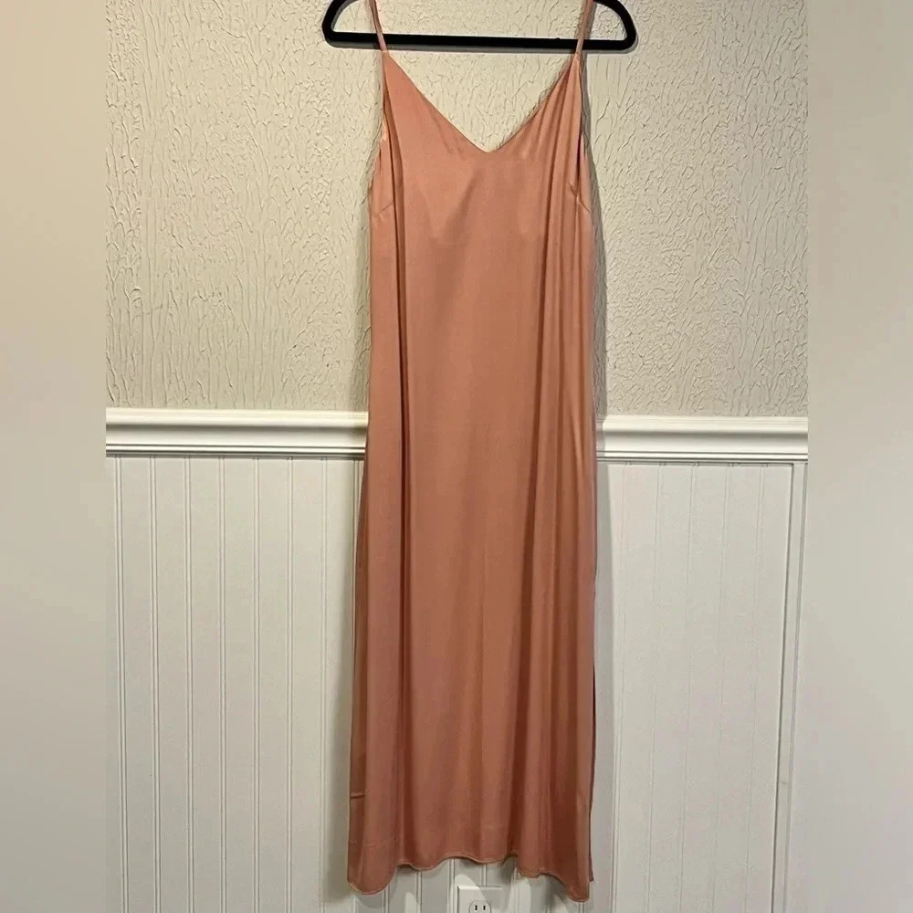 Mango MNG Blush Pink Midi or Maxi slip dress size small - Picture 4 of 16